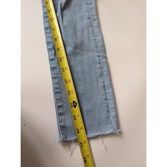 Adriano Goldschmied Sz 25 Farrah Skinny Crop High Rise Distressed Light Jeans - Picture 8 of 8